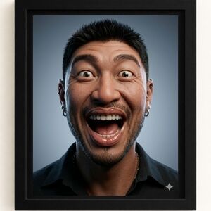 Framed 8x10 Art Print - Expressive Man